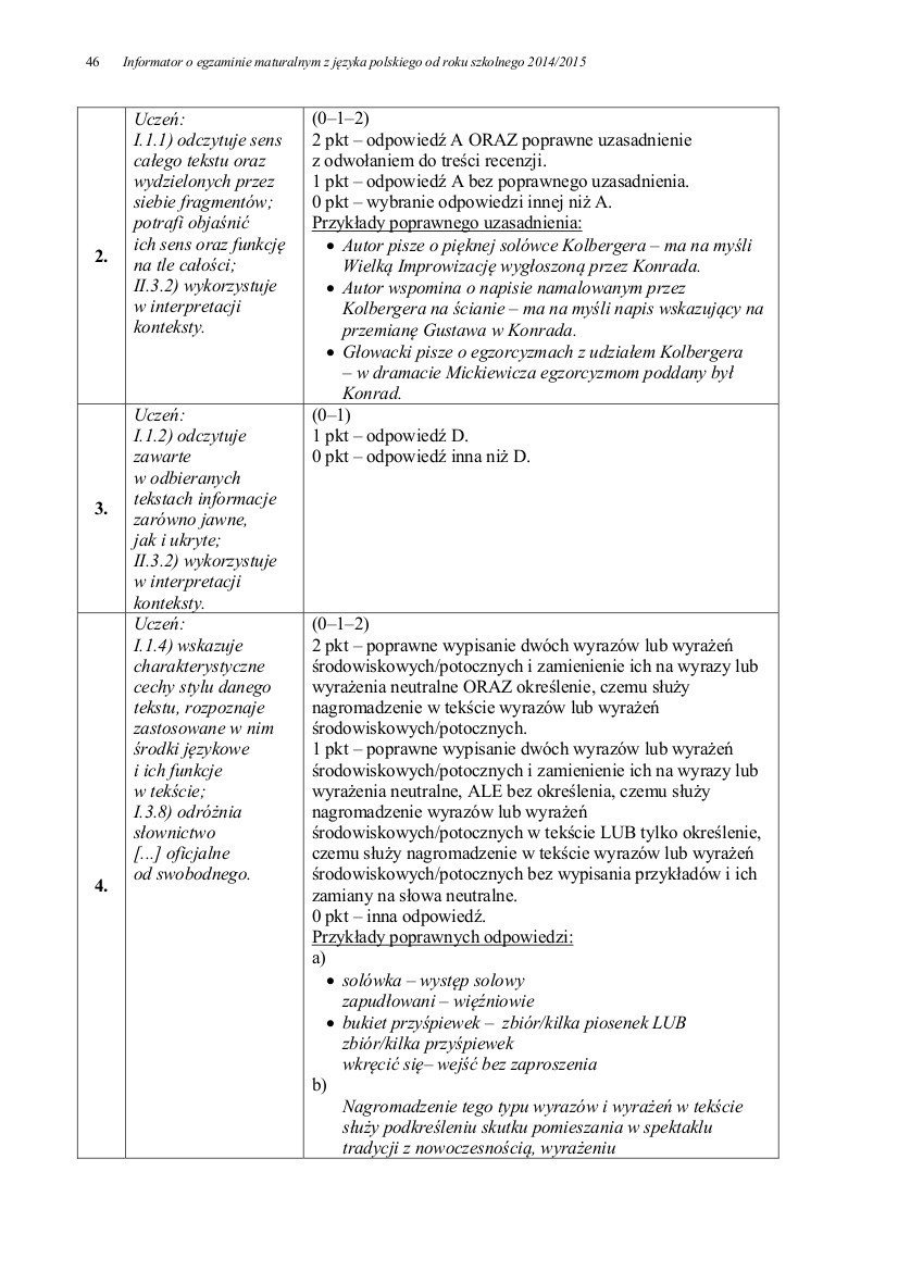 Przykładowe pytania maturalne z języka polskiego - aktualne...