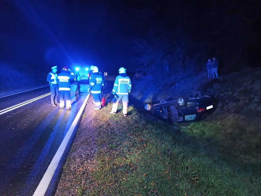 Wypadek na drodze krajowej nr 20 i pożar komina (zdjęcia)