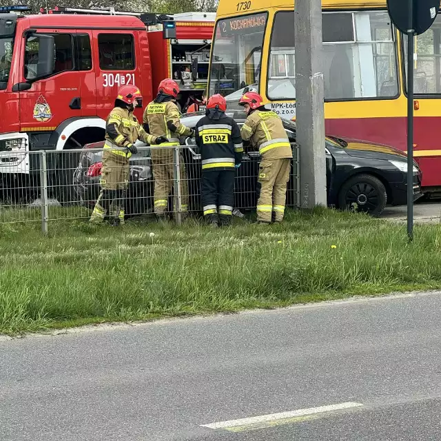 Wypadek na Dąbrowskiego w Łodzi.