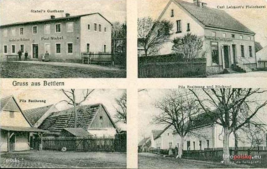 Pocztówka z najważniejszymi we wsi budynkami z 1914 roku...