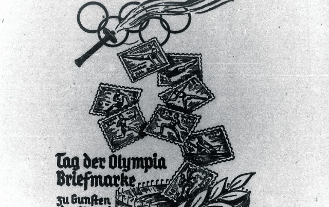 Zestaw ośmiu znaczków pocztowych z motywami sportowymi można było kupić już przed igrzyskami olimpijskimi w Berlinie