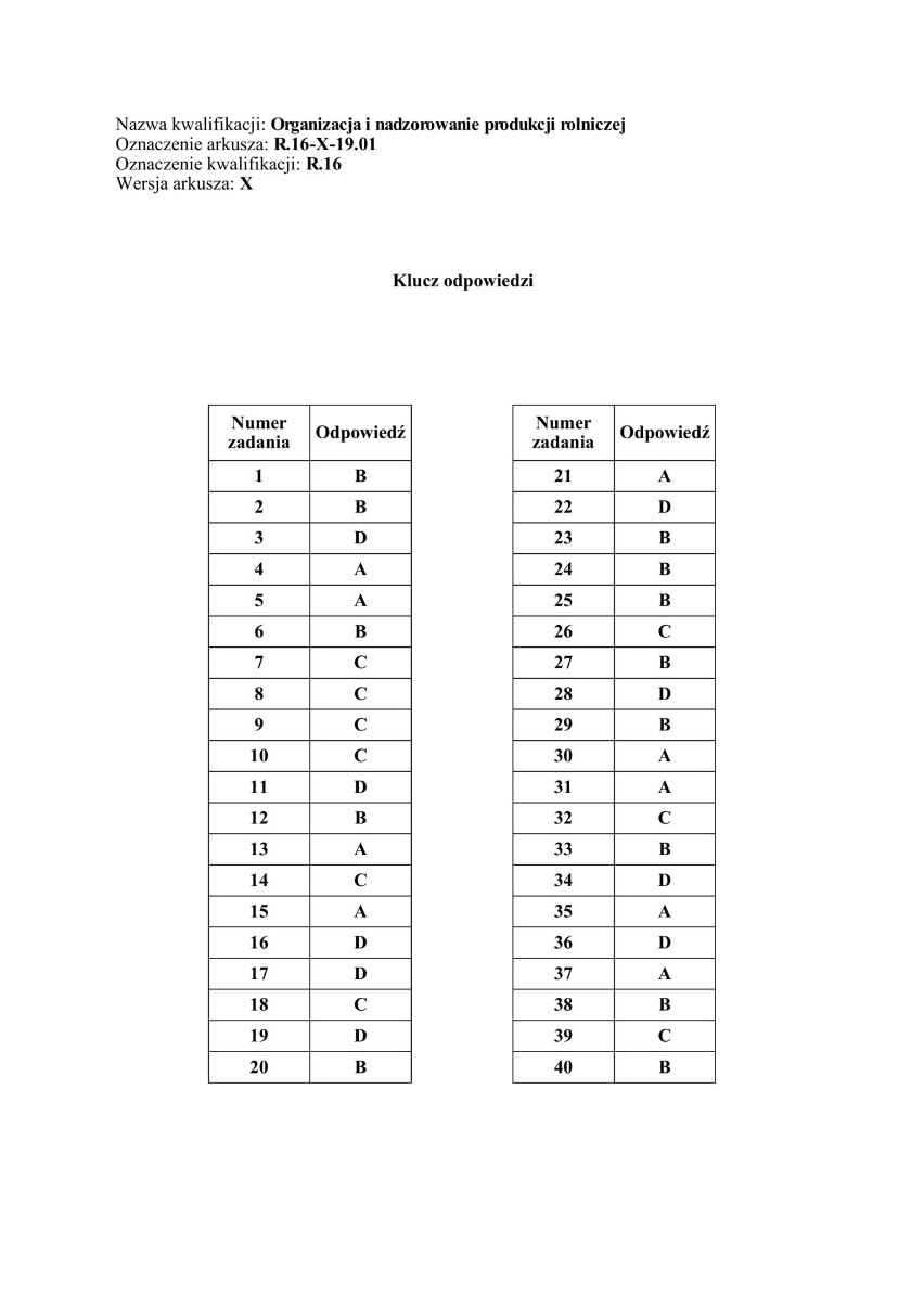 EGZAMIN ZAWODOWY 2020: Nowy arkusz + klucze odpowiedzi....