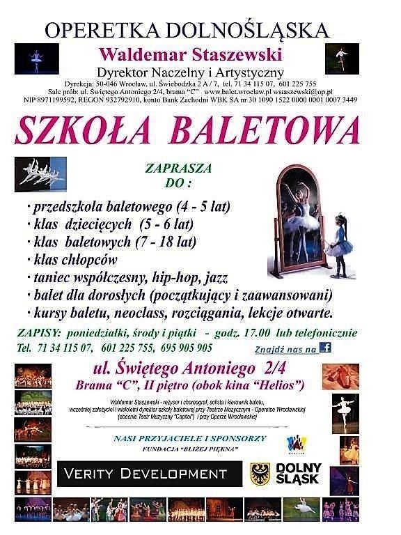 Szkoła Baletowa przy Operetce Dolnośląskiej prowadzi zapisy!