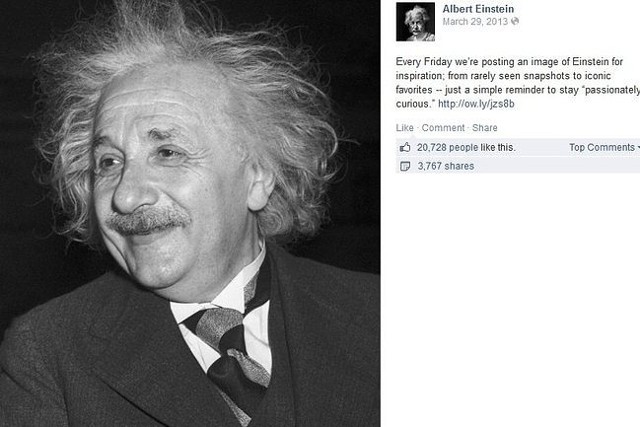 Albert Einstein (fot. screen z Facebook.com)