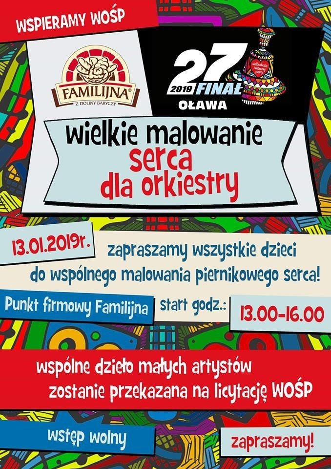 Wielka Orkiestra Świątecznej Pomocy - WOŚP OŁAWA - 27. Finał WOŚP 2019