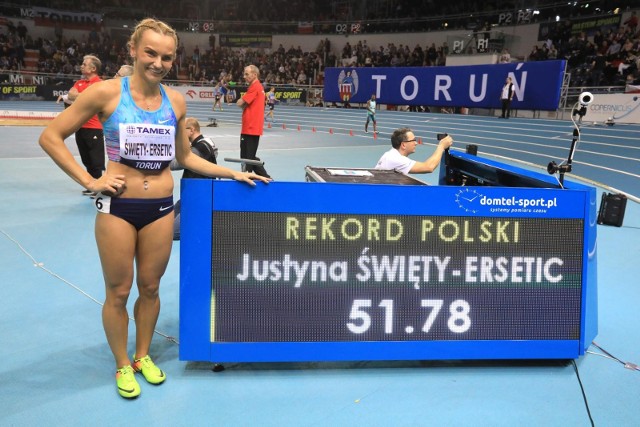 Justyna Święty-Ersetic w lutym ustanowiła rekord Polski na 400 m w hali