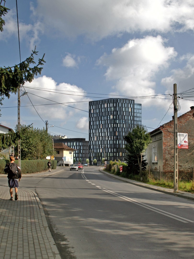 Biurowiec o wysokości 55 metrów to lokalna dominanta i...