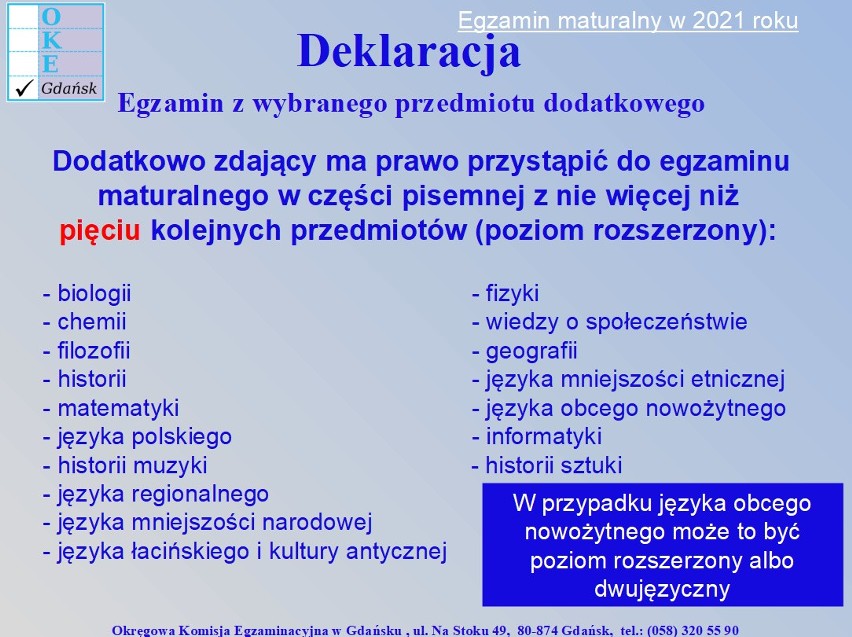 Matura 2021. Co trzeba wiedziec o egzaminie maturalnym? Informator Okręgowej Komisji Egzaminacyjnej w Gdańsku