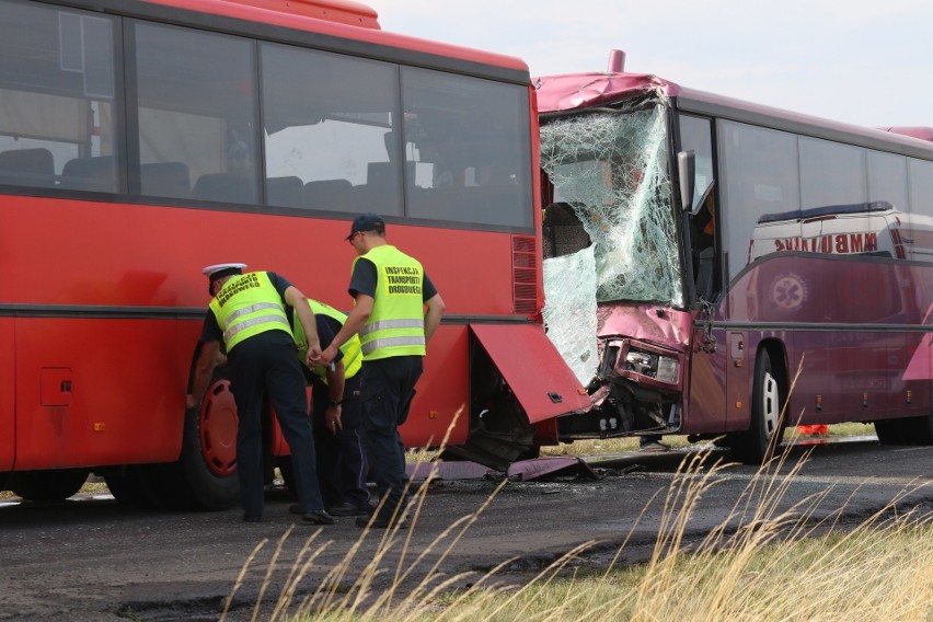 Wypadek autobusów pod Oławą. Kilkadziesiąt osób rannych