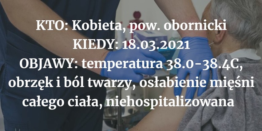 Skutki uboczne po szczepionkach na COVID-19. W ostatnim tygodniu aż 40 przypadków w Wielkopolsce. Jedna osoba trafiła do szpitala