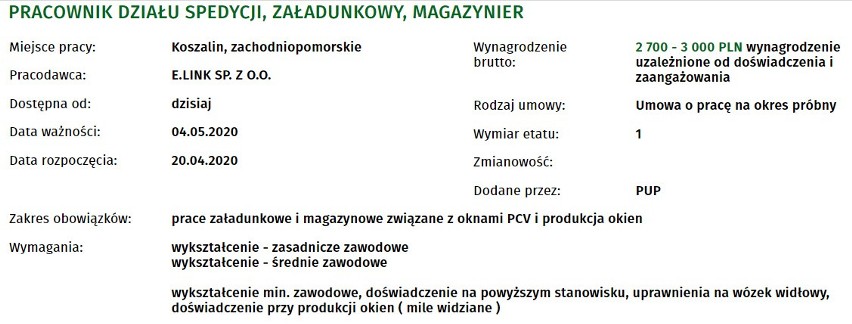 40 ofert pracy w Koszalinie. Sprawdź warunki, zarobki, szczegóły