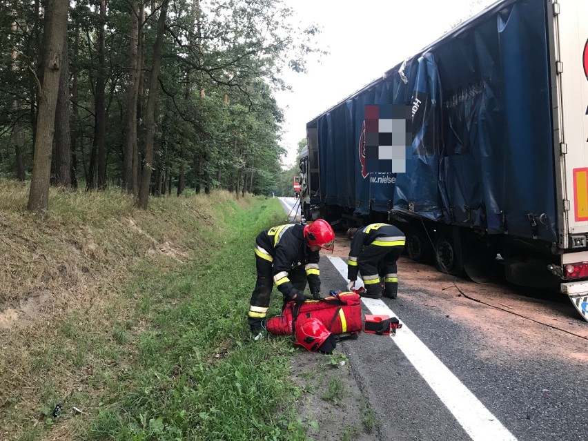 Wypadek na DK 46 w Dąbrowie.