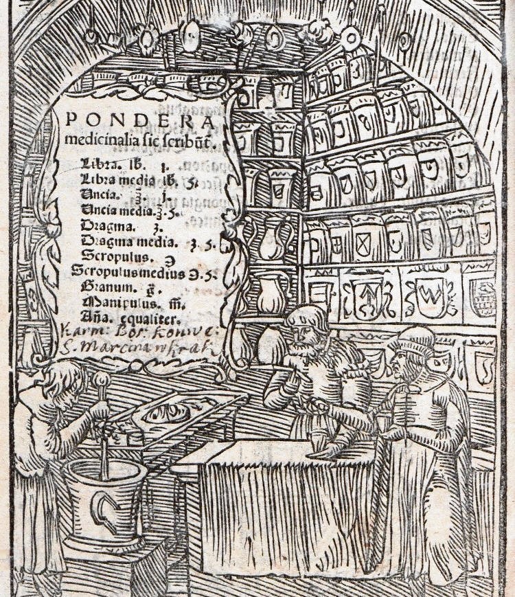 Wnętrze apteki z XVI stulecia