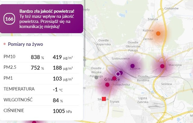 Jakość powietrza 30 stycznia 2019