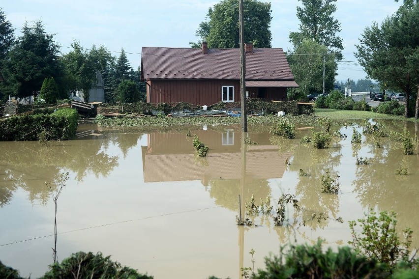 Krajobraz po powodzi w Trzcinicy.