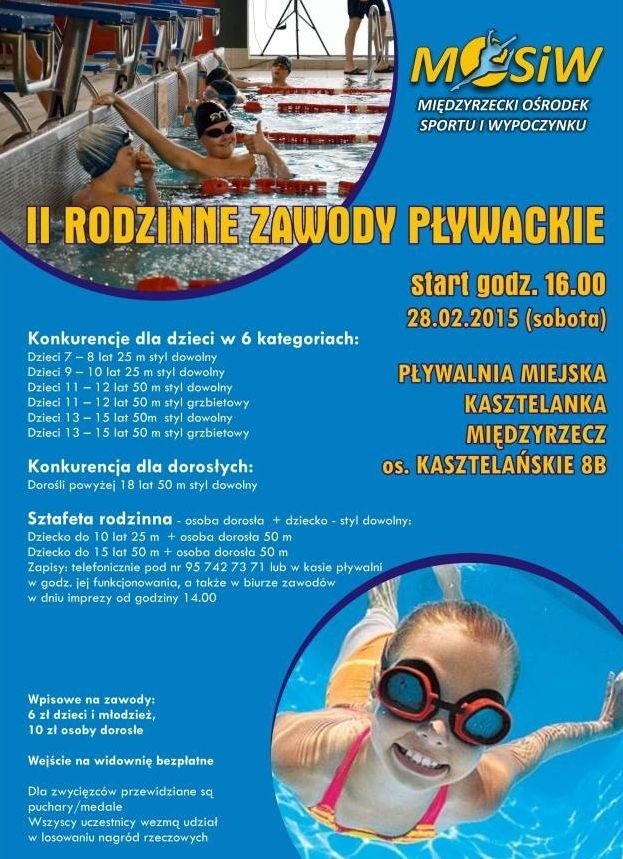 W sobotę w Międzyrzeczu odbędą się rodzinne zawody pływackie. Organizatorzy zapraszają mieszkańców.