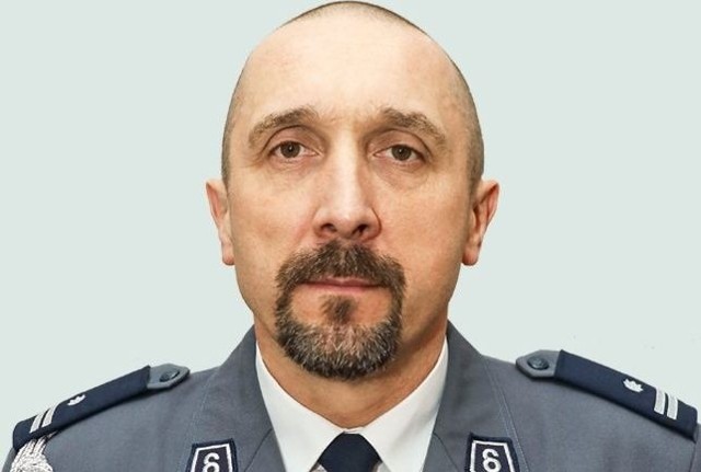 Podinspektor Marek Gaj, pierwszy zastępca komendanta powiatowego policji we Włoszczowie.