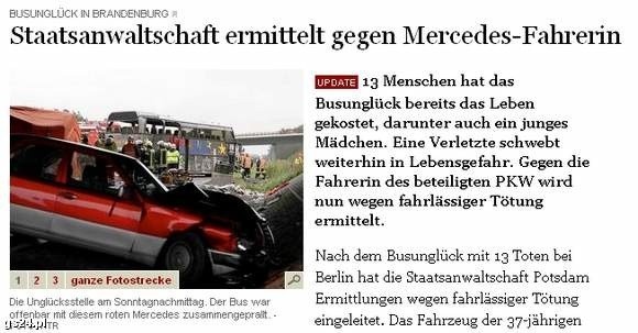 Niemieckie media szeroko opisują sprawy związane z tragicznym wypadkiem polskiego autokaru.