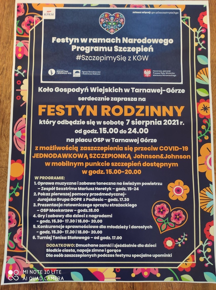 Festyn Rodzinny w Tarnawej-Górze w gminie Moskorzew ze szczepieniami przeciw Covid-19