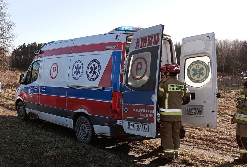 Wypadek w Radomyślu nad Sanem. Konary ścinanego drzewa przygniotły 42-latka, mężczyzna został zabrany do szpitala śmigłowcem LPR