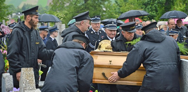 Złożenie do grobu trumny Czesława Marchewki