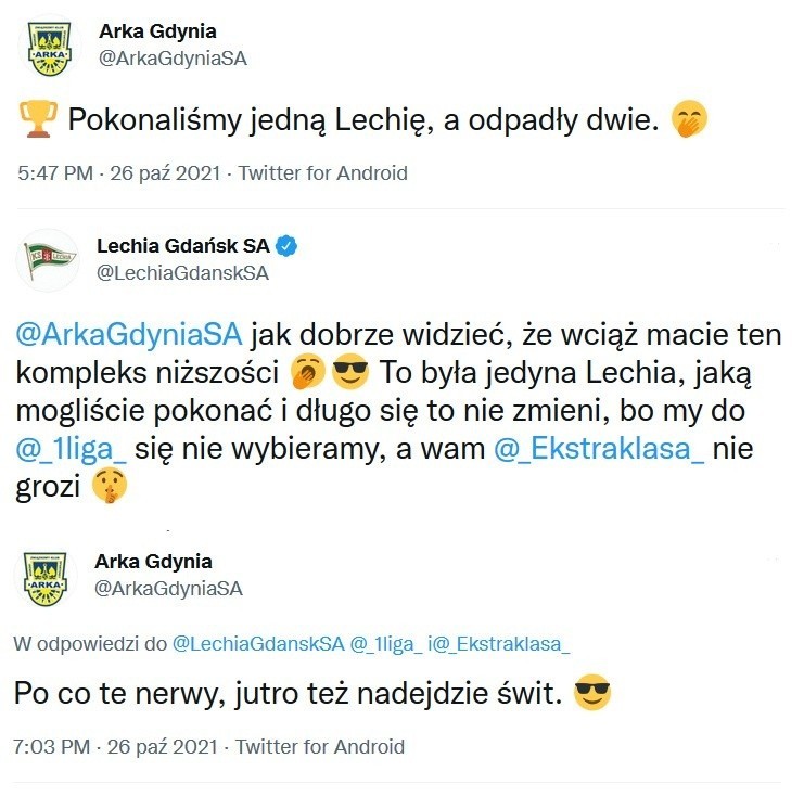 Rzecznik Lechii Gdańsk podał się do dymisji po wpisie o Arce Gdynia na Twitterze