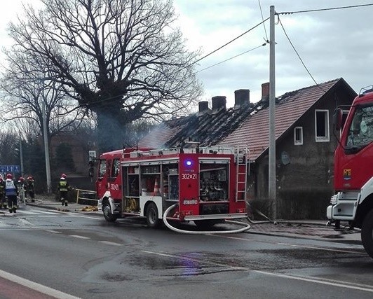 Pożar domu przy ulicy Bielskiej w Katowicach