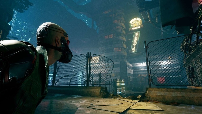 Kadr z gry Ghostrunner.