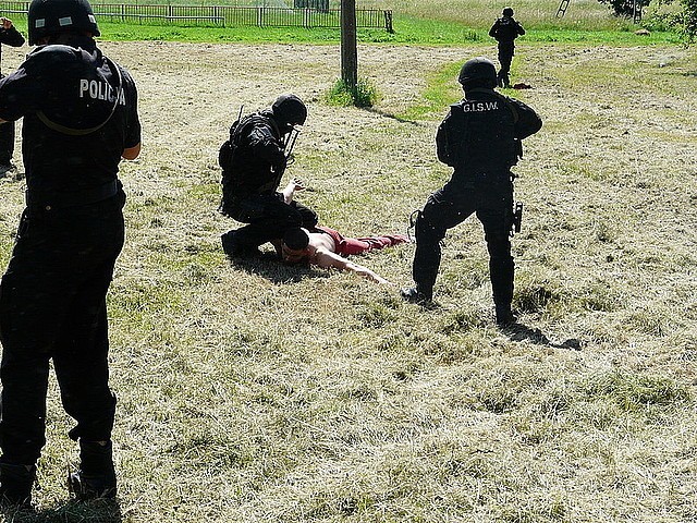 Ćwiczenia policjantów i służby więziennej.