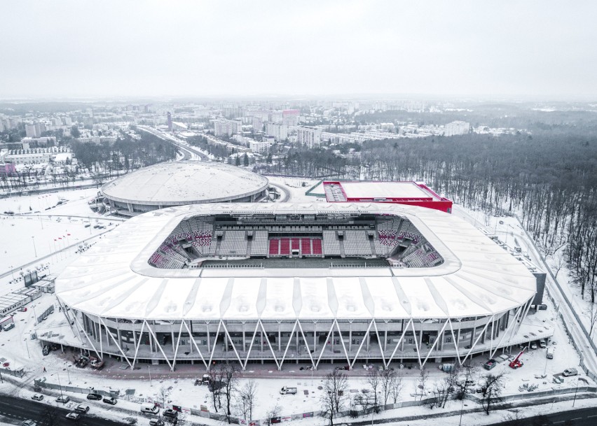 Najnowsze zdjęcia stadionu ŁKS im. Władysława Króla z drona. Nie ma starego napisu ŁKS