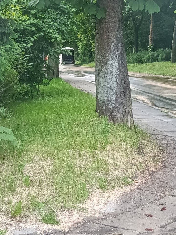 Autobus wpadł w dziurę podmytą przez wodę