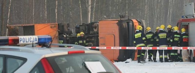 Na miejscu śmiertelnego wypadku w Ćmińsku.