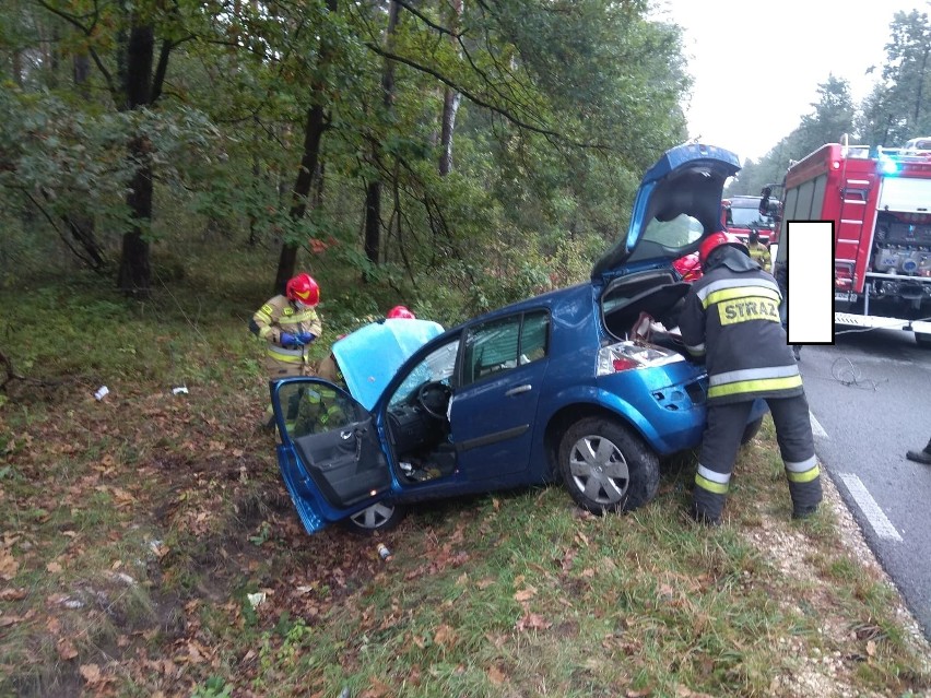 Na miejscu wypadku działali strażacy z Włoszczowy i druhowie...