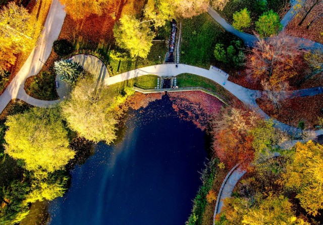 Park Oruński z lotu ptaka - zdjęcia z drona