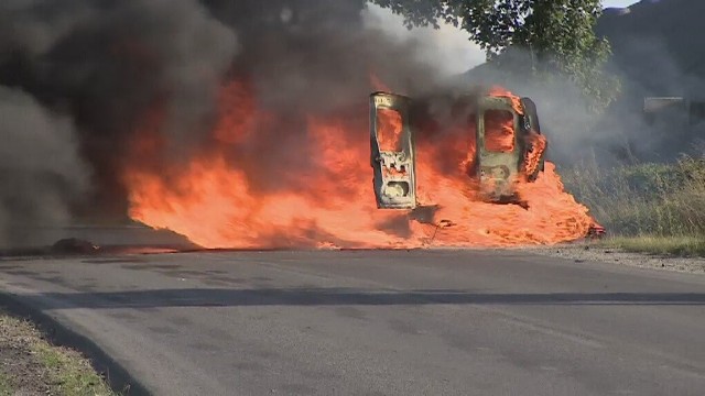 Pożar samochodu pod Żarowem