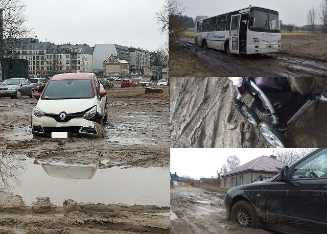 Wiosenne roztopy w powiecie białostockim. Gminne drogi są w opłakanym stanie. Samochody grzęzną w błocie