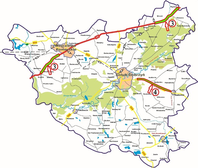 Policja przygotowała mapę, na której zaznaczono najbardziej niebezpieczne drogi w powiecie golubsko-dobrzyńskim