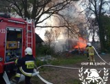 Pożar budynku gospodarczego w Zofiówce w powiecie grójeckim. Gasiły go cztery jednostki straży pożarnych. Zobacz zdjęcia