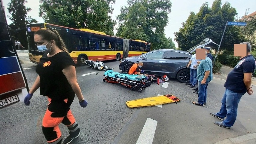 Groźny wypadek motocyklisty na Sępolnie