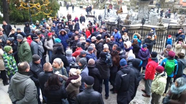 Protest "frankowiczów" w Gdańsku, 24 stycznia 2014 r.