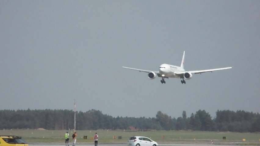 Boeing 777 po raz pierwszy na lotnisku w Pyrzowicach