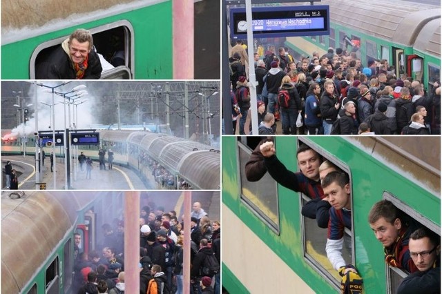 Kibice pojechali do Warszawy dopingować Pogoń Szczecin w meczu z Legią.