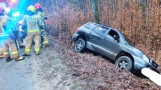 22-letni kierowca hyundaia wjechał do rowu. Na dodatek dostał wysoki mandat | ZDJĘCIA