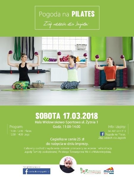 W Kielcach odbędzie się trzecia edycja Pogody na Pilates. Tym razem będzie to pomoc charytatywna dla Jagódki.