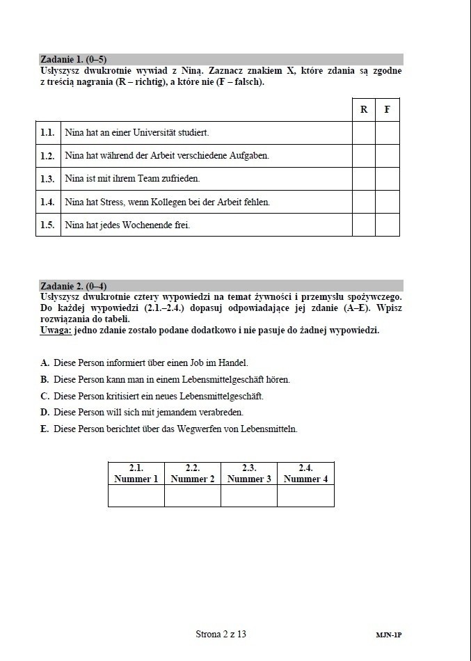 Matura 2015 język niemiecki. Co było na maturze z niemieckiego (ARKUSZE CKE, ODPOWIEDZI)