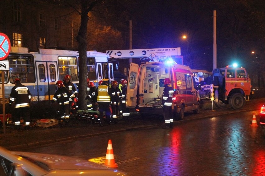 Wypadek na Powstańców Śląskich. Pieszy wpadł pod tramwaj