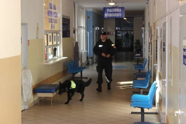 Ewakuacja pacjentów i personelu w szpitalu na Bielanach. Co znalazł policyjny pies?
