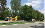 Wypadek na S1 w Katowicach: ranny motocyklista. Lądował LPR ZDJĘCIA