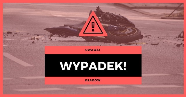 Kraków. Wypadek na ul. Zakopiańskiej, motocyklista zderzył się z samochodem osobowym