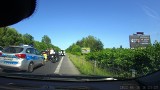 Wypadek z udziałem motocykla przy DK94 w Dąbrowie Górniczej. Prawy pas ruchu w kierunku Olkusza jest zablokowany